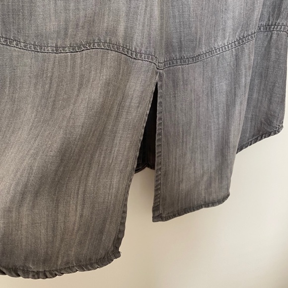 Cloth & Stone Grey Tencel Split-Hem Top, S - Picture 5 of 7